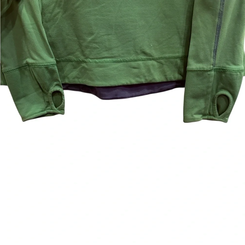 ALO Yoga Women’s Cool Fit Forest Green Quarter-Zip Pullover Sz L